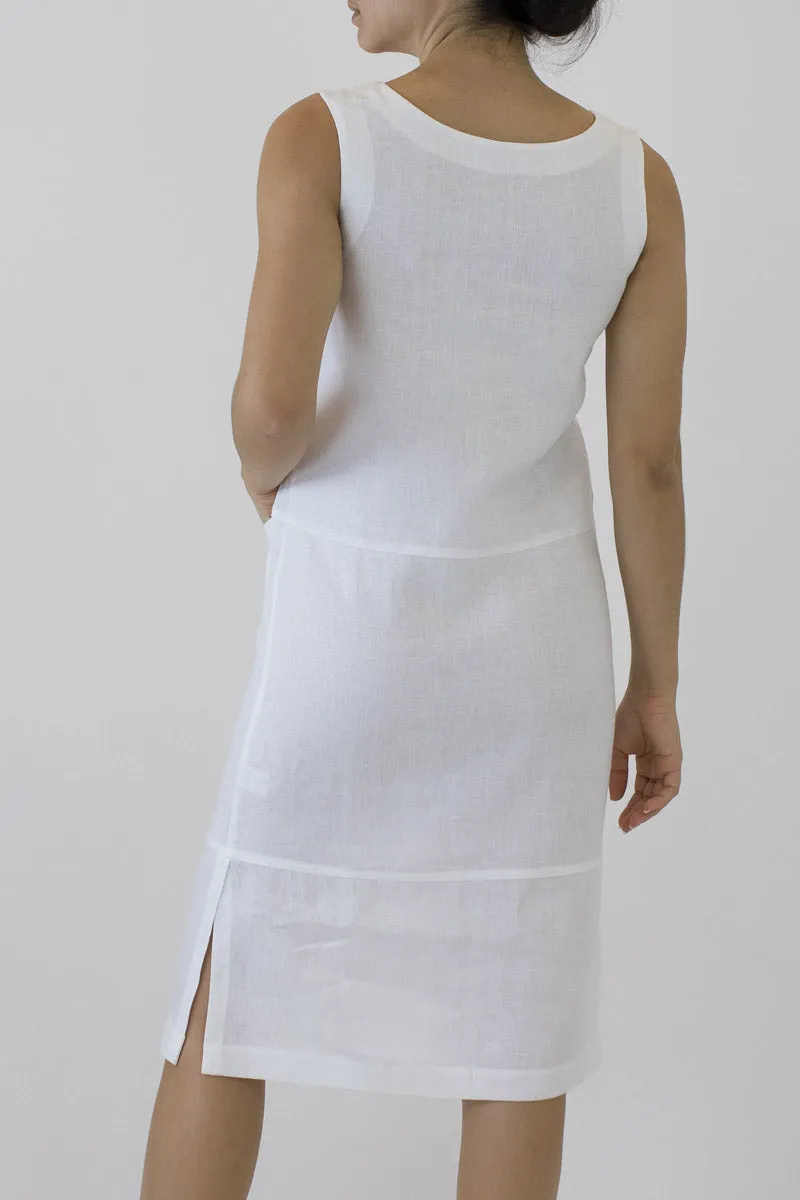 Shift Linen Column Dress ML-06