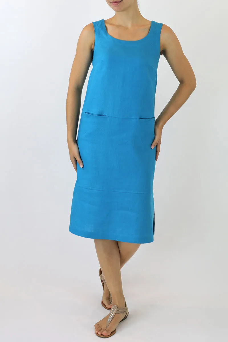 Shift Linen Column Dress ML-06