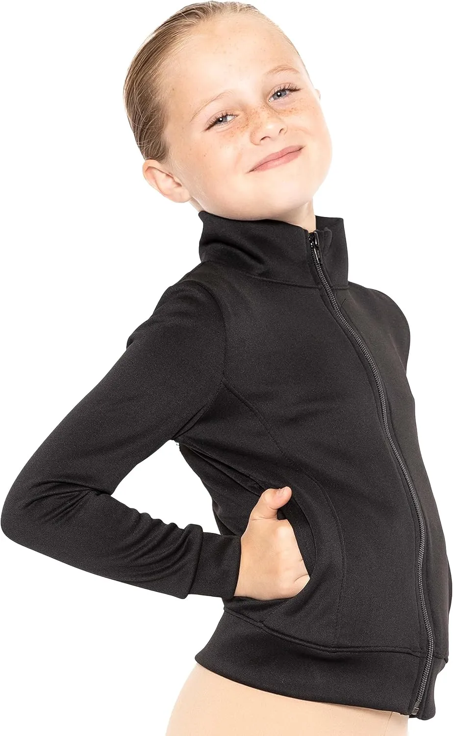 STRETCH IS COMFORT Glitter | Gymnastics| Jacket Mock Neck | Youth Size 4-16