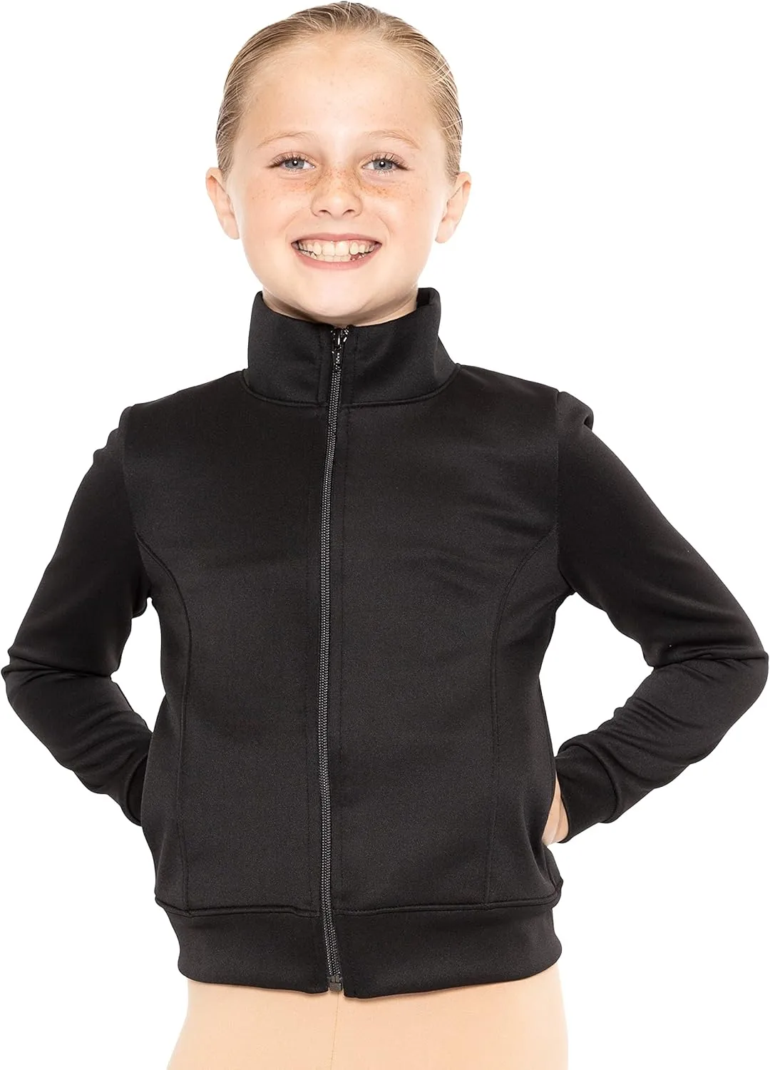STRETCH IS COMFORT Glitter | Gymnastics| Jacket Mock Neck | Youth Size 4-16