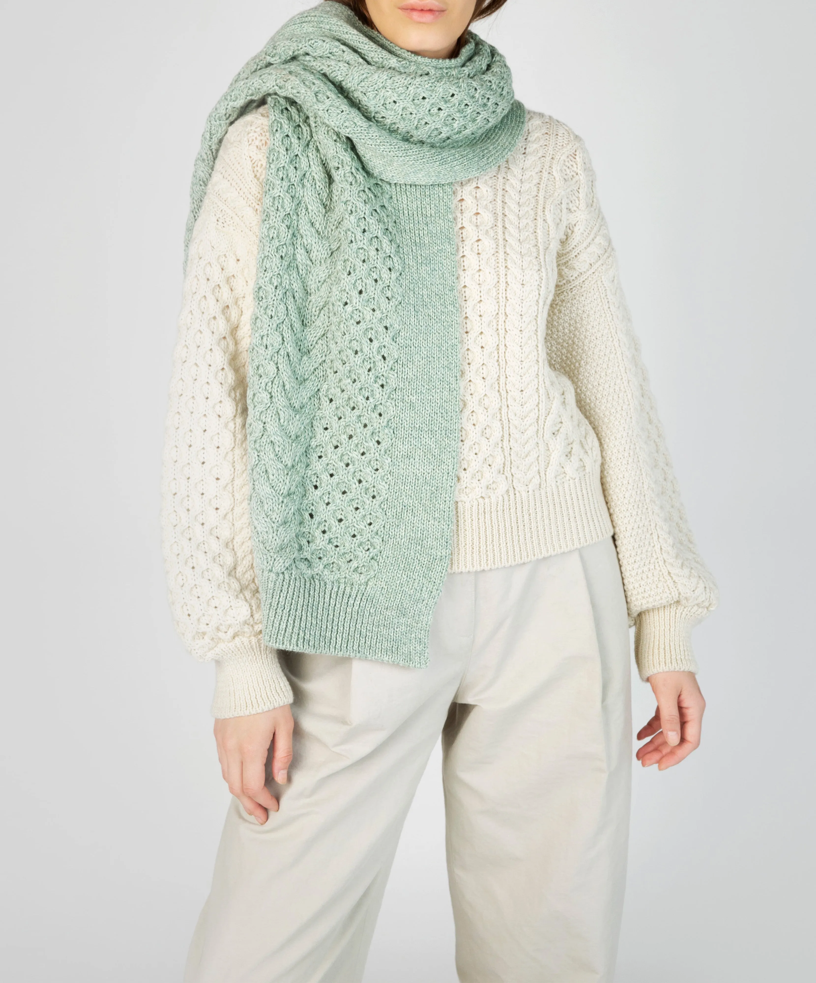 Sundew Oversized Scarf Sage Marl