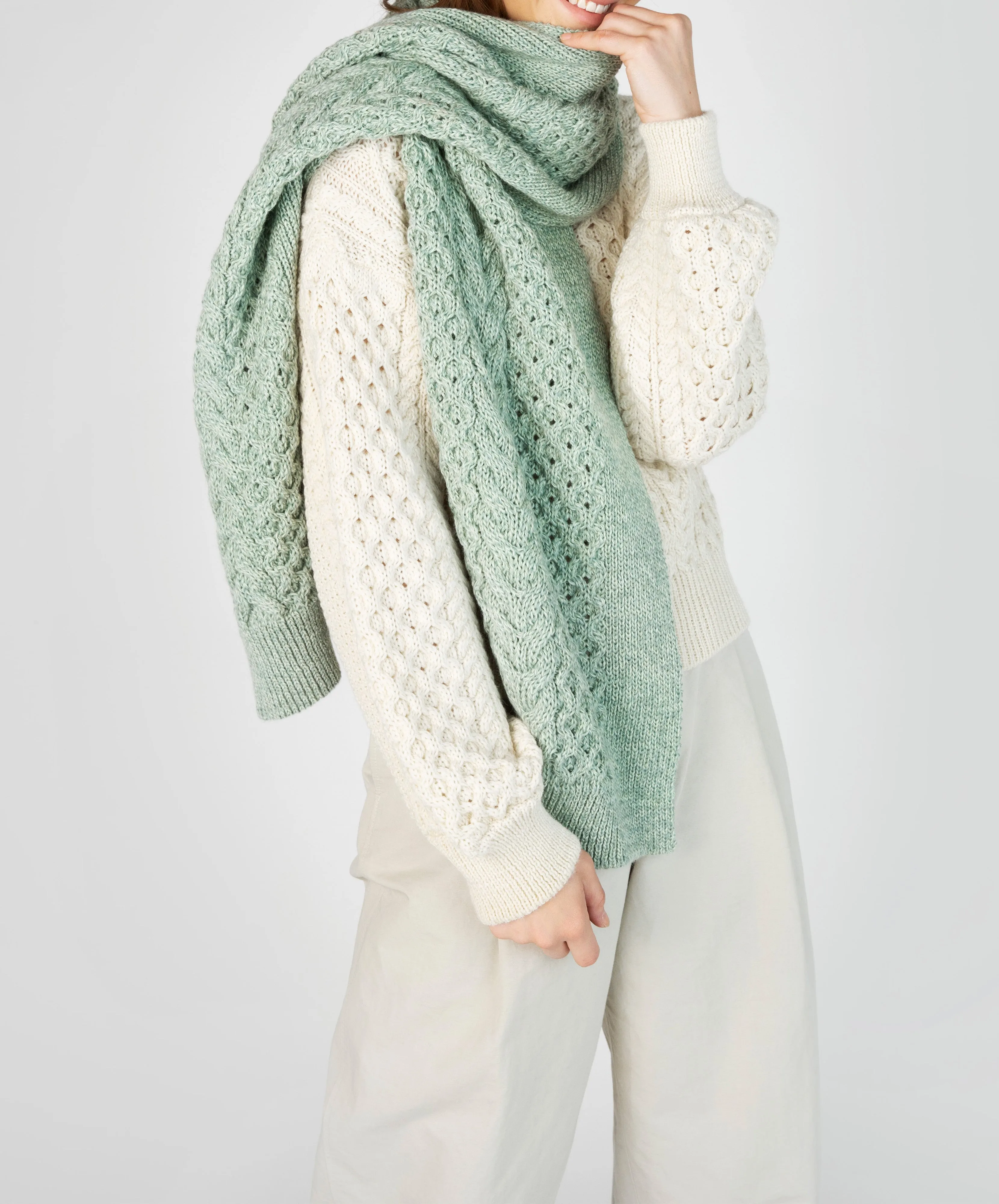 Sundew Oversized Scarf Sage Marl
