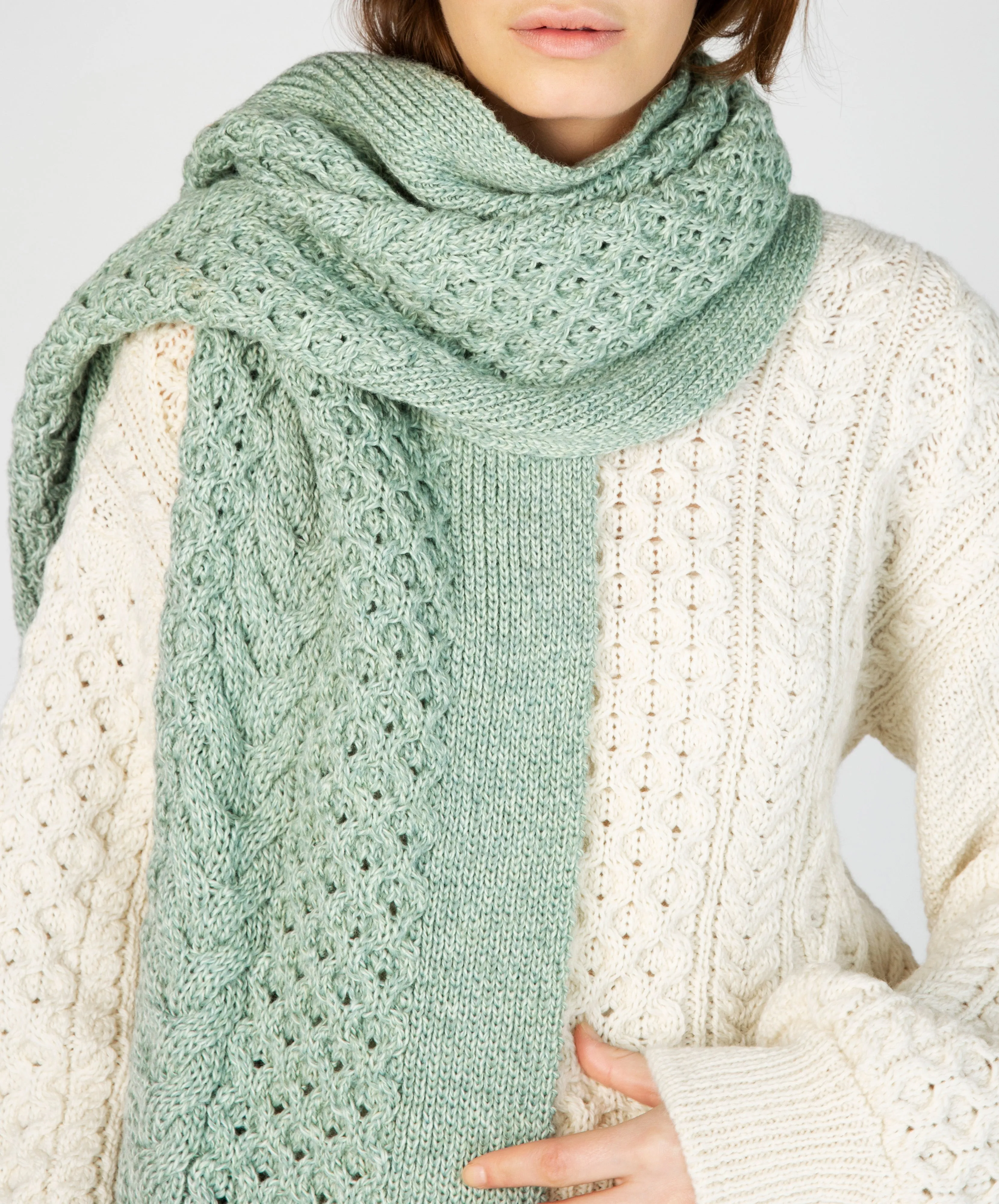 Sundew Oversized Scarf Sage Marl