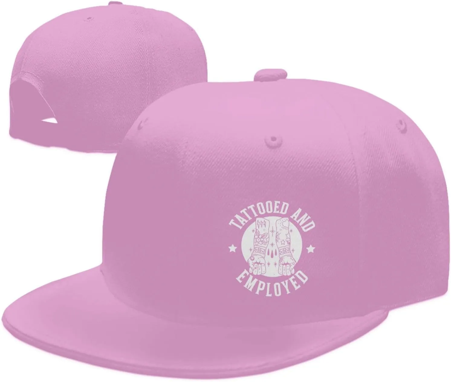 Tattooed and Employed Flat Bill Baseball Cap Funny Snapback Hat Hip Hop Adjustable Dad Trucker Hats
