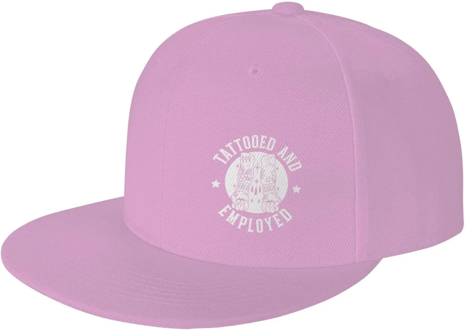 Tattooed and Employed Flat Bill Baseball Cap Funny Snapback Hat Hip Hop Adjustable Dad Trucker Hats