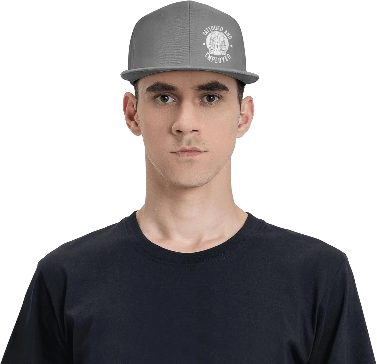 Tattooed and Employed Flat Bill Baseball Cap Funny Snapback Hat Hip Hop Adjustable Dad Trucker Hats