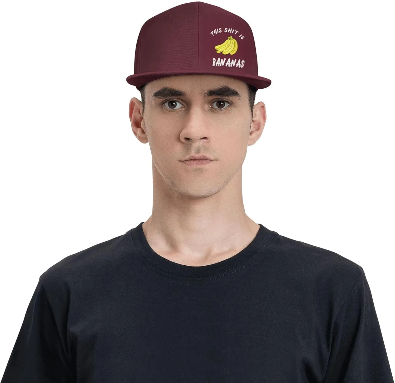 This Shit is Bananas Flat Bill Baseball Cap Funny Snapback Hat Hip Hop Adjustable Dad Trucker Hats