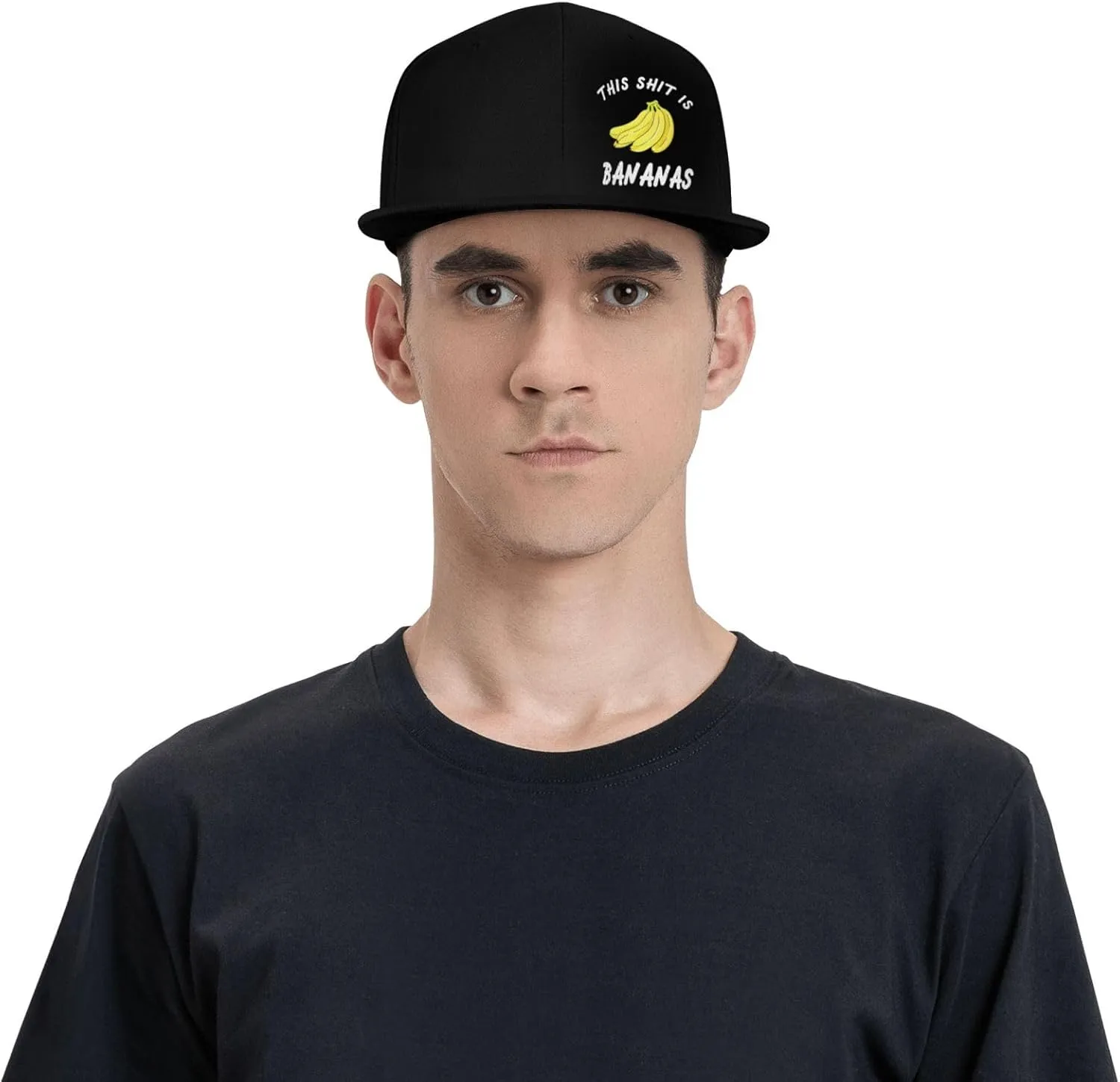 This Shit is Bananas Flat Bill Baseball Cap Funny Snapback Hat Hip Hop Adjustable Dad Trucker Hats
