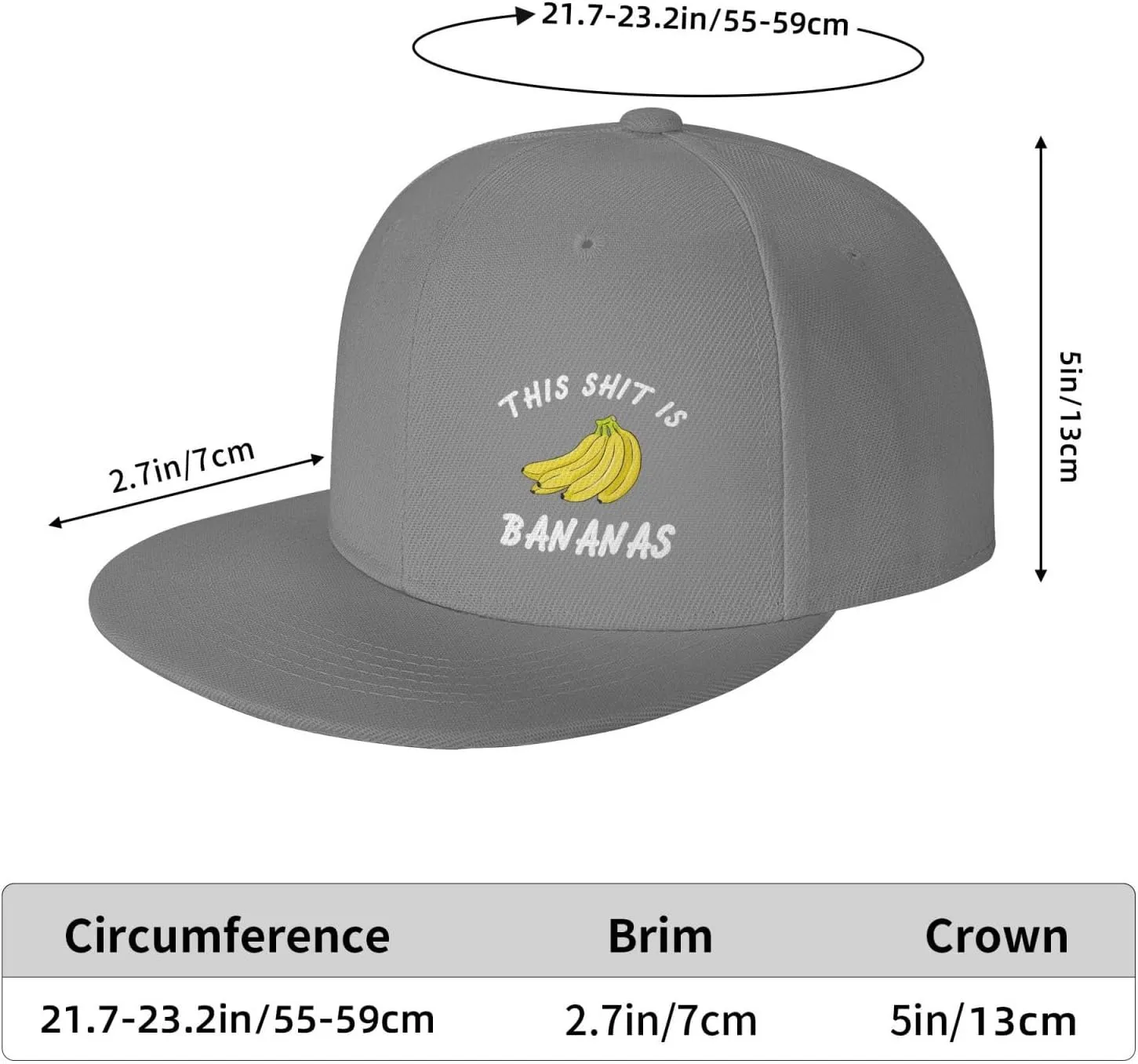 This Shit is Bananas Flat Bill Baseball Cap Funny Snapback Hat Hip Hop Adjustable Dad Trucker Hats