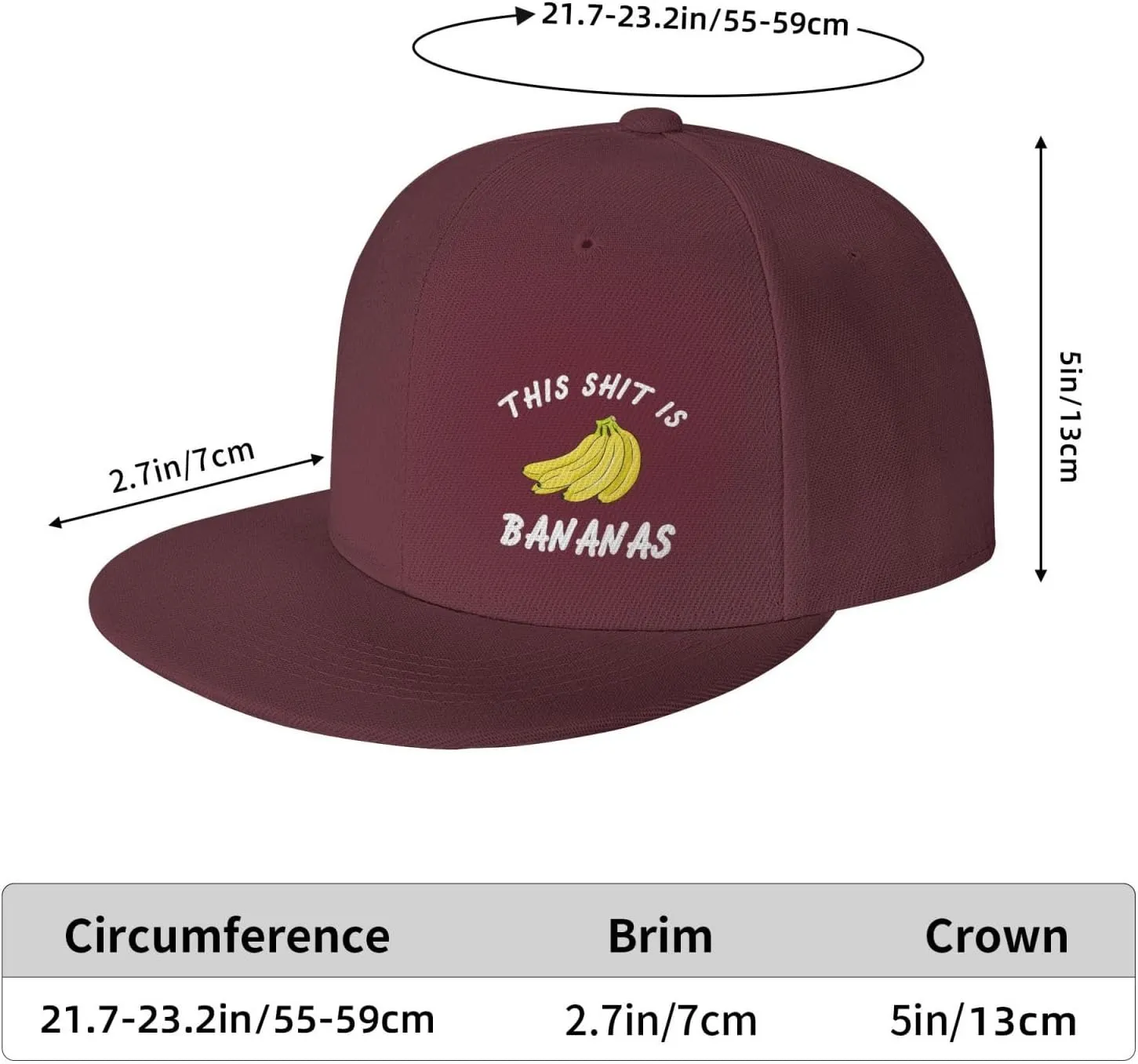 This Shit is Bananas Flat Bill Baseball Cap Funny Snapback Hat Hip Hop Adjustable Dad Trucker Hats