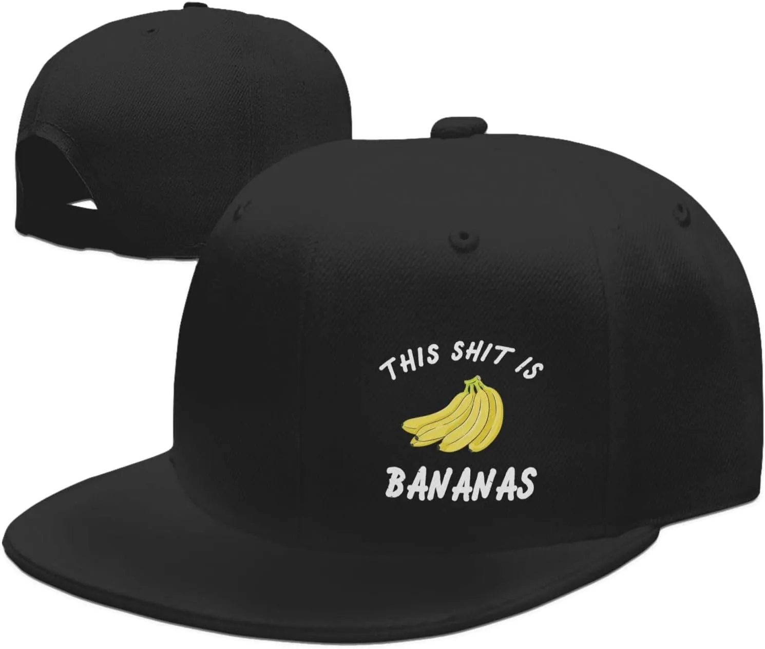 This Shit is Bananas Flat Bill Baseball Cap Funny Snapback Hat Hip Hop Adjustable Dad Trucker Hats