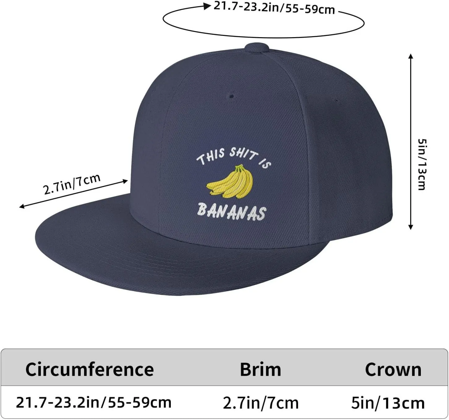 This Shit is Bananas Flat Bill Baseball Cap Funny Snapback Hat Hip Hop Adjustable Dad Trucker Hats
