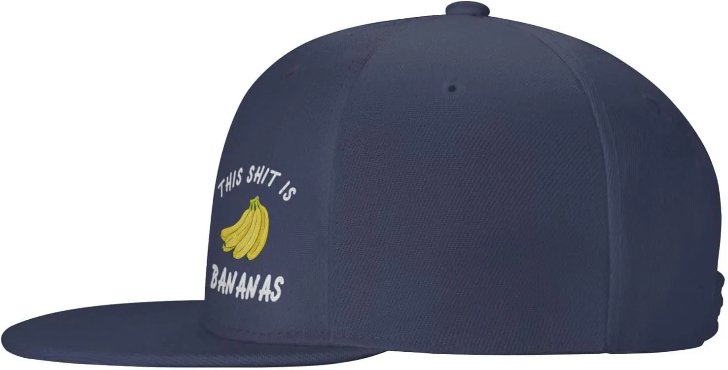 This Shit is Bananas Flat Bill Baseball Cap Funny Snapback Hat Hip Hop Adjustable Dad Trucker Hats