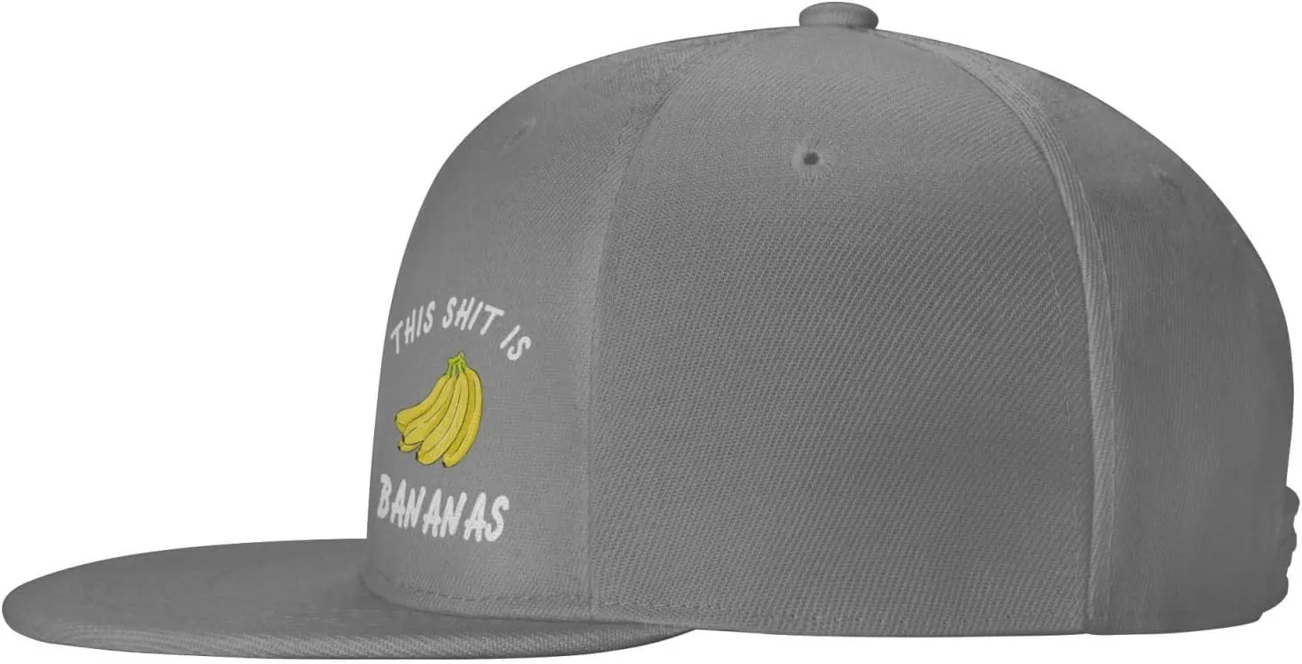 This Shit is Bananas Flat Bill Baseball Cap Funny Snapback Hat Hip Hop Adjustable Dad Trucker Hats
