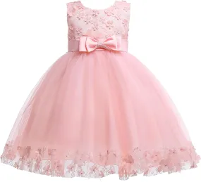 Weileenice Holiday Big/Little Girl Flower Lace A-line Wedding Party Dresses Kids Pageant Birthday Formal Dress