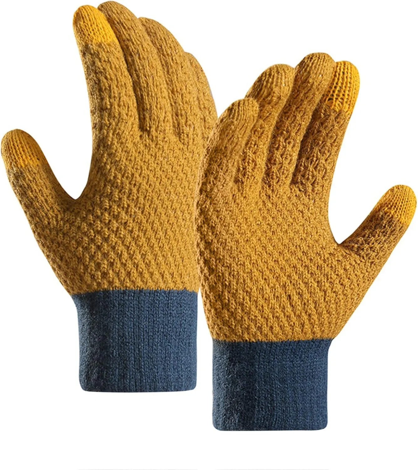 Winter Gloves Touchscreen Gloves, Gloves for Men Knit Anti-slip, Gloves for Women with Warm Fleece Lined