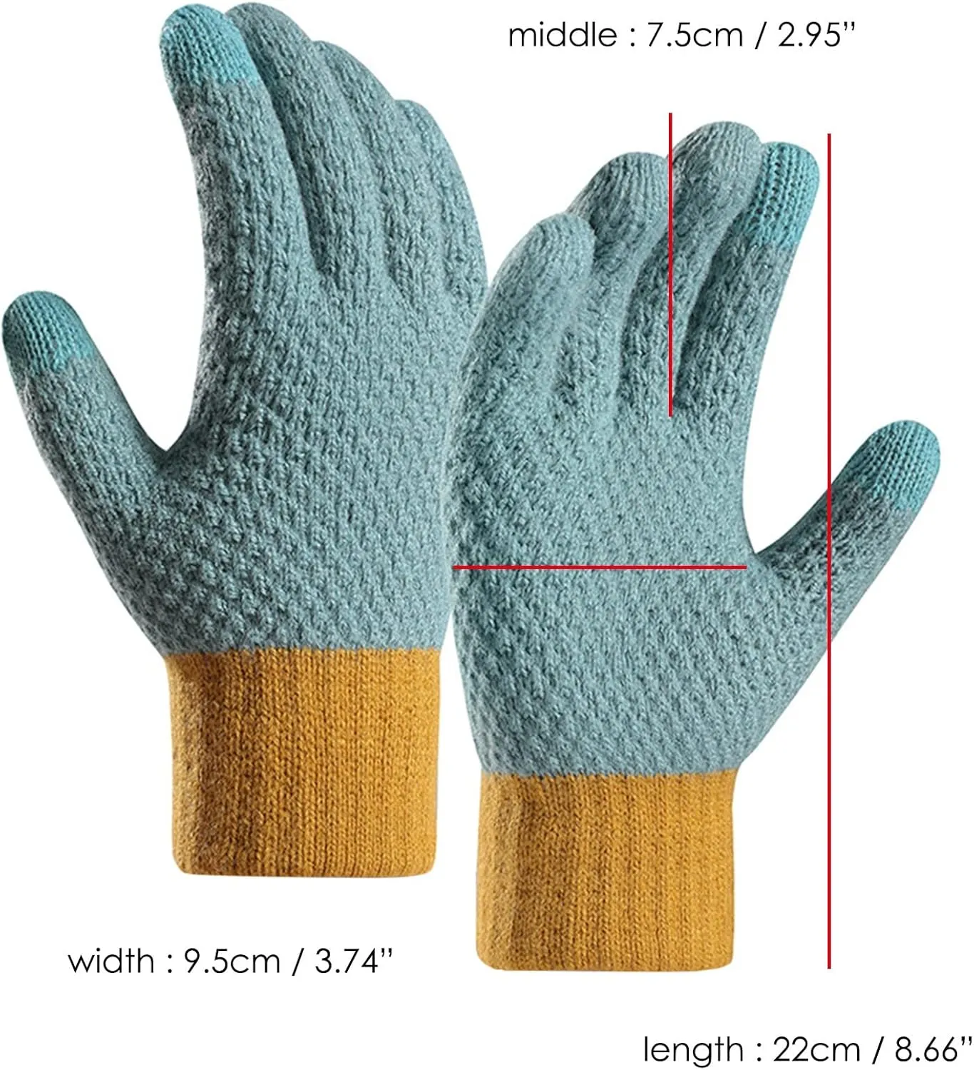 Winter Gloves Touchscreen Gloves, Gloves for Men Knit Anti-slip, Gloves for Women with Warm Fleece Lined