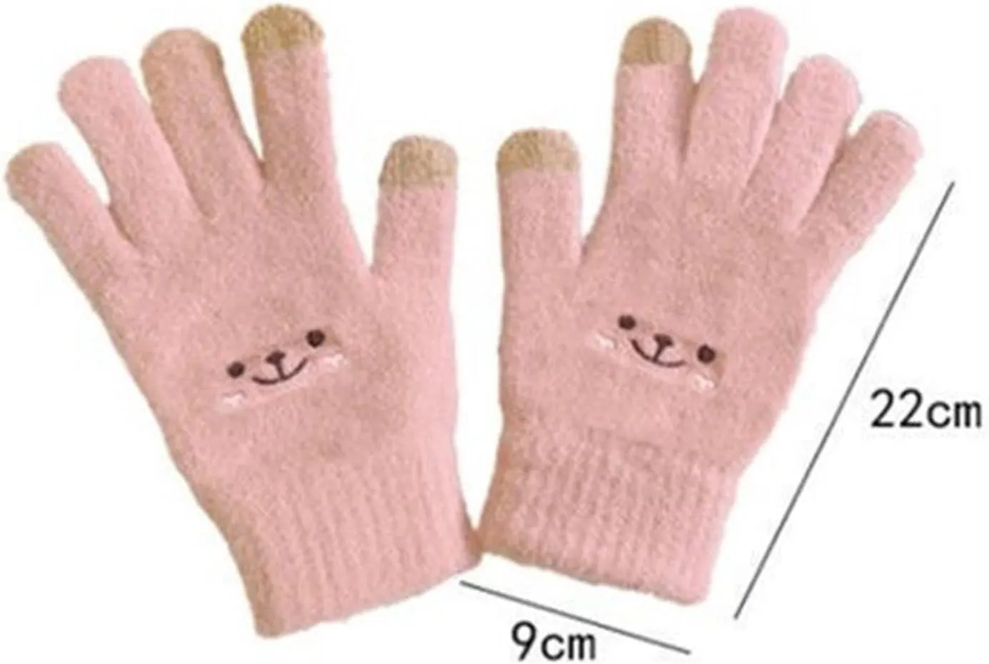 Women Girls Touchscreen Winter Gloves Soft Warm Knit Mittens Windproof Texting Gloves for Smartphone