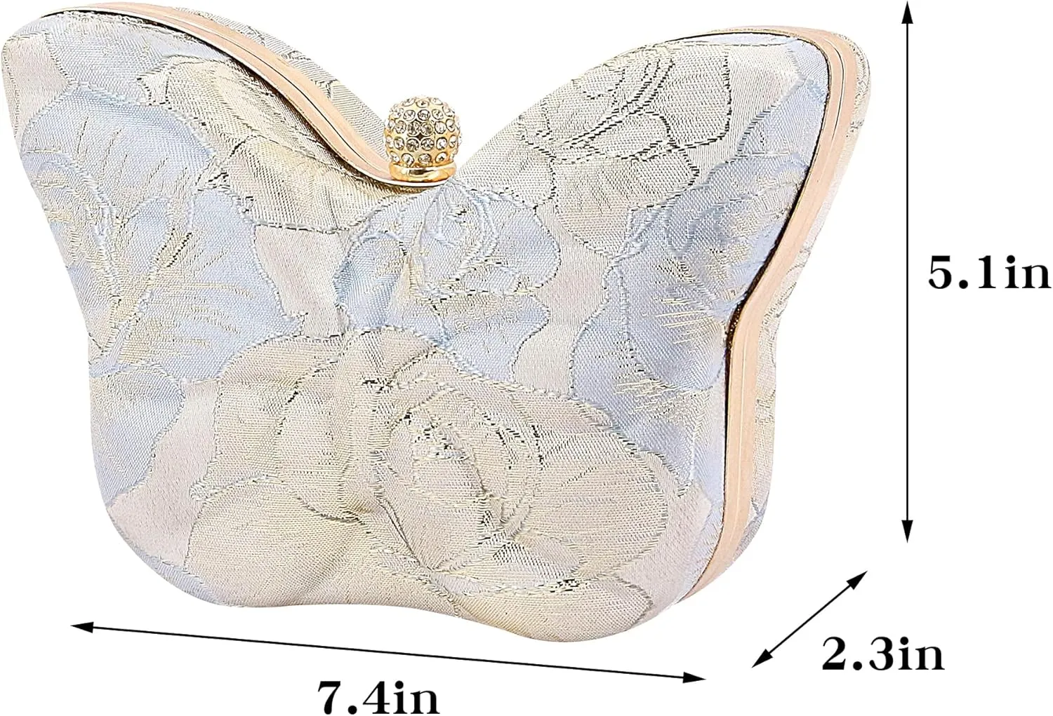 Womens Exquisite Butterfly Evening Bag Embroidery Floral Clutch Purse Party Wedding Prom Handbag Shoulder Bag