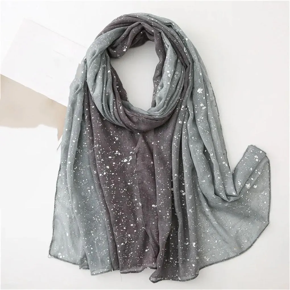 Womens Glitter Shiny Dot Shawl Scarf Lady Wrap Gradient Muslim Hijab 180 * 90cm Shawls