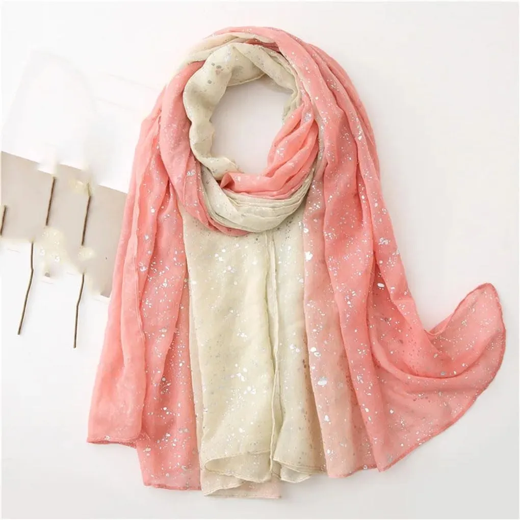 Womens Glitter Shiny Dot Shawl Scarf Lady Wrap Gradient Muslim Hijab 180 * 90cm Shawls