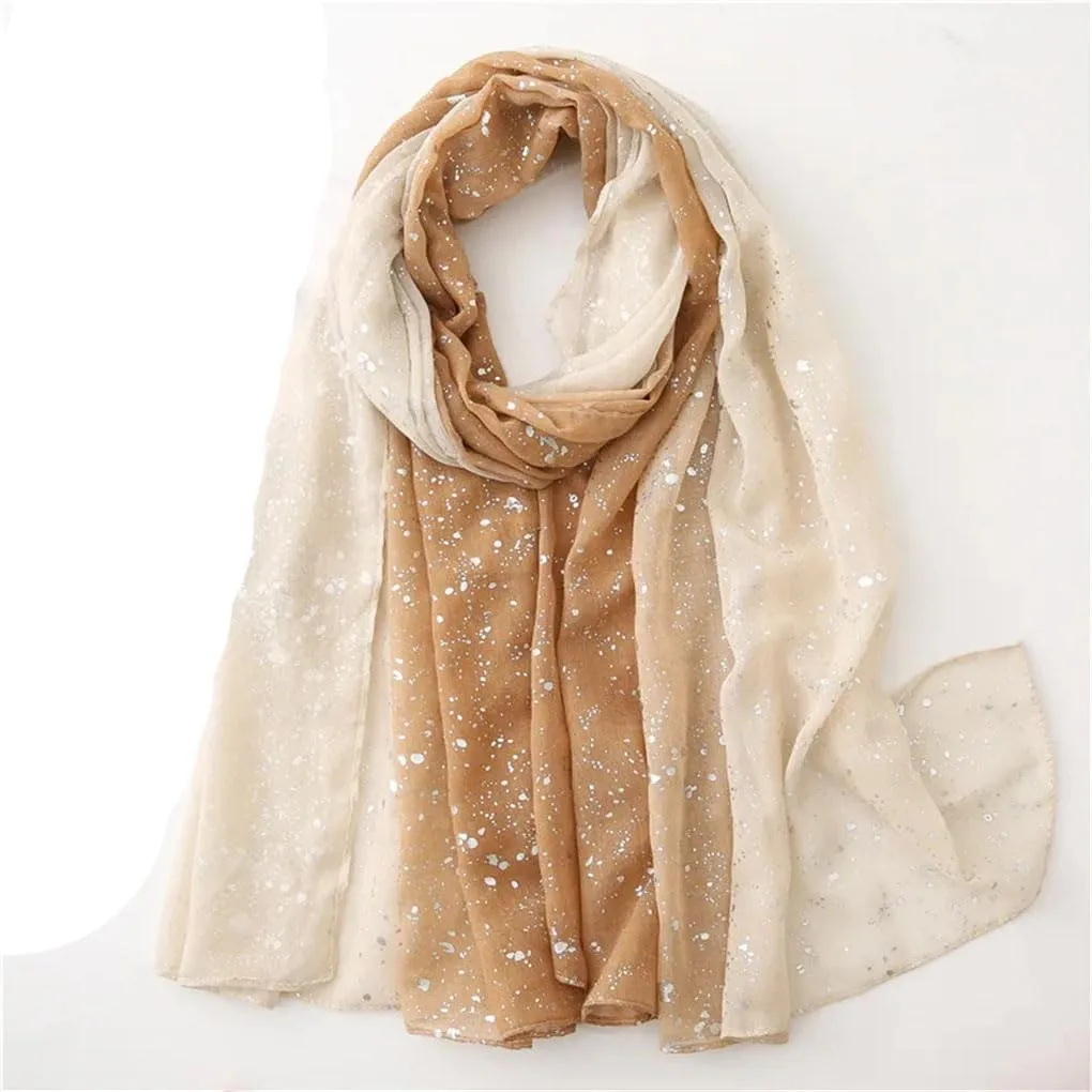 Womens Glitter Shiny Dot Shawl Scarf Lady Wrap Gradient Muslim Hijab 180 * 90cm Shawls
