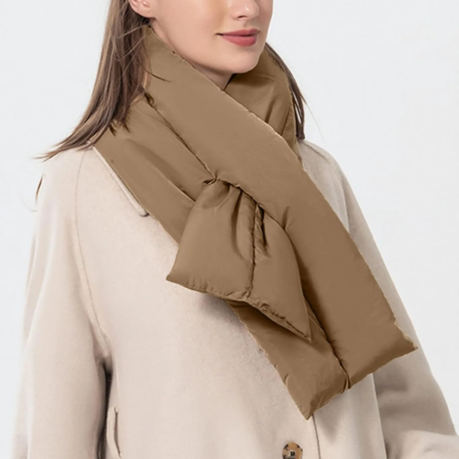 YOLAI Men's And Women's Neck Warmer Down Scarves Windproof Warm Fashion Wrap Scarf Solid Color Multifunction Scarf