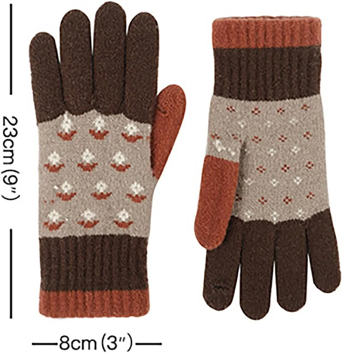 YOLAI Unisex Adult Winter Touchscreen Gloves Winter Knit Gloves Stretchy Warm Gloves for Women Men