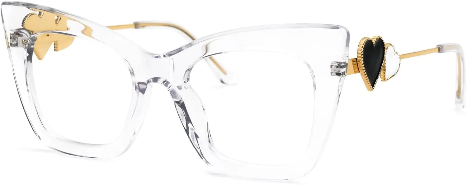Zeelool Stylish Cat Eye Glasses Frame for Women with Non-prescription Clear Lens Cagle ZJGX143665