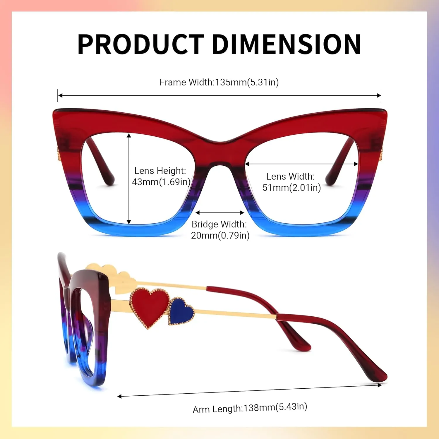 Zeelool Stylish Cat Eye Glasses Frame for Women with Non-prescription Clear Lens Cagle ZJGX143665