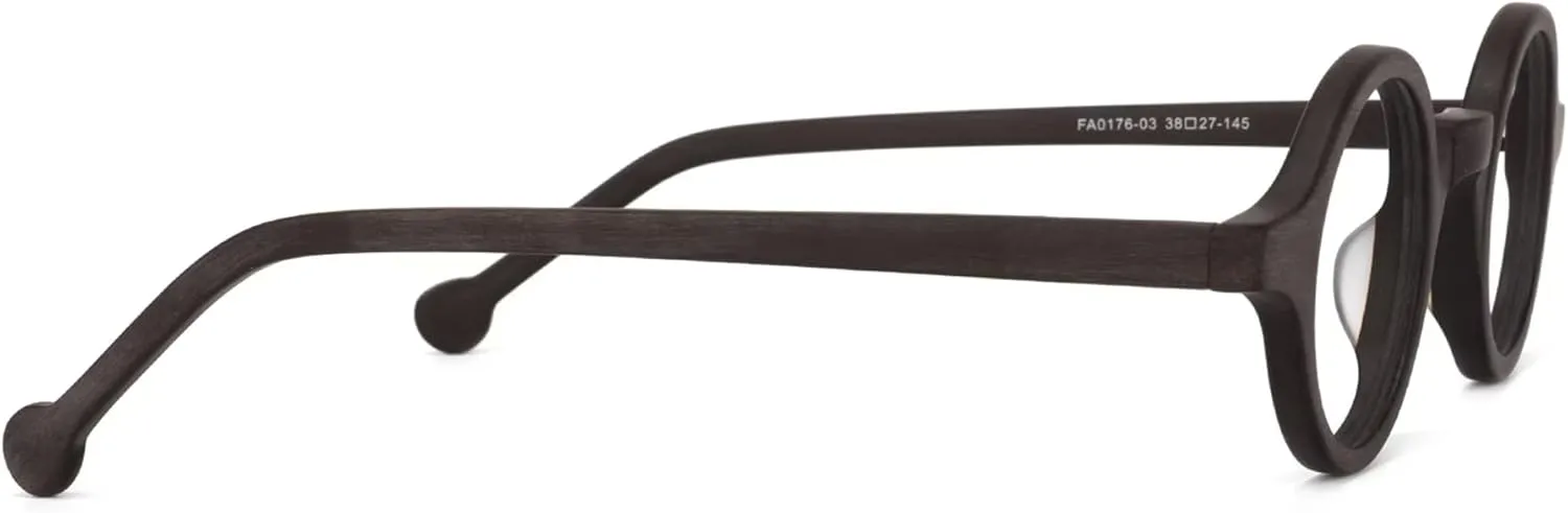 Zeelool Vintage Small Round Blue Light Blocking Glasses for Men Women Wood Grain Acetate Eyewear Arale FA0176